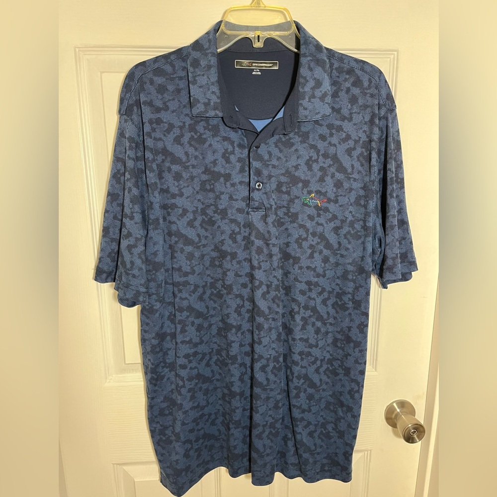 Greg Norman Collection Navy Camouflage Polo Shirt